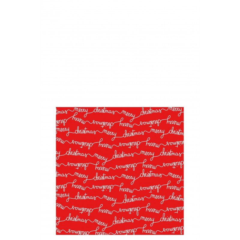Paquet de 20 serviettes merry Christmas en papier rouge 16x16cm