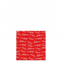 Paquet de 20 serviettes merry Christmas en papier rouge 13x13cm