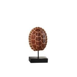 Carapace De Tortue Sur Pied Resine Marron H 30 cm