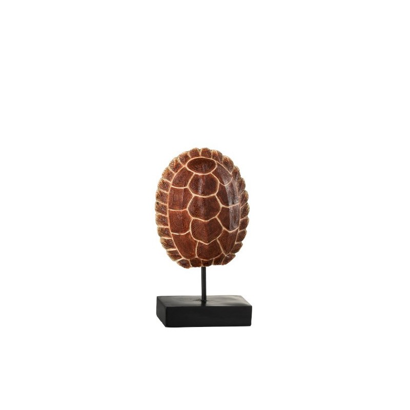 Carapace De Tortue Sur Pied Resine Marron H 30 cm