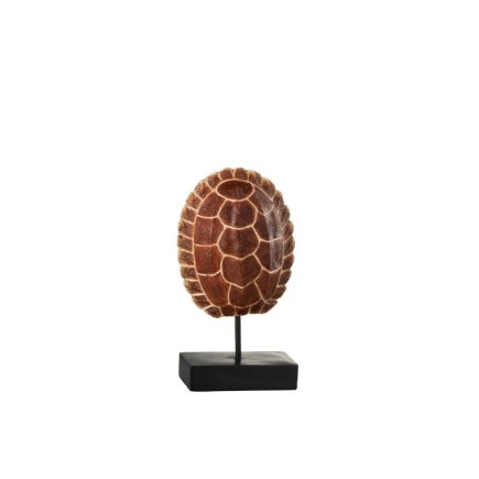 Carapace De Tortue Sur Pied Resine Marron H 30 cm