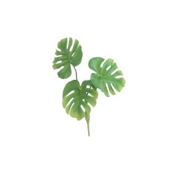 Feuille de philodendron en plastique vert 15x12x28 cm