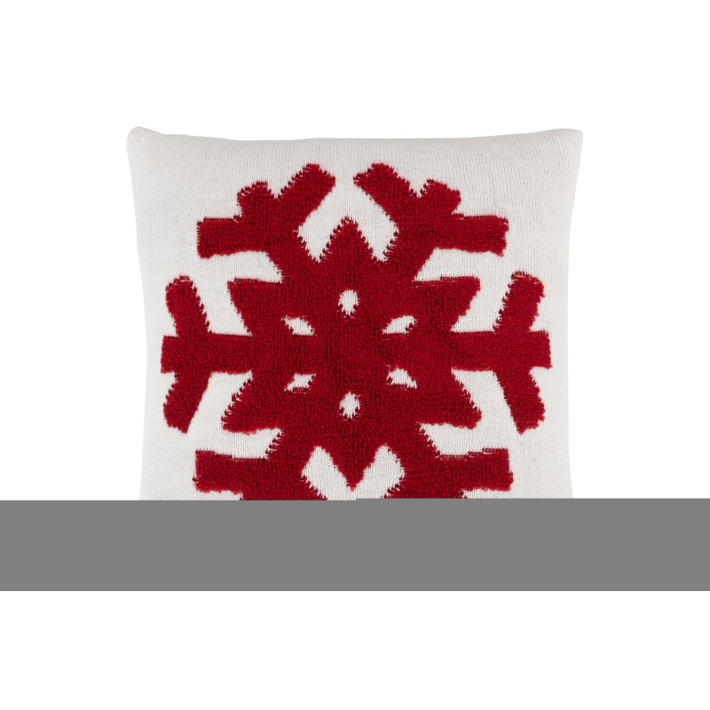 Cuscino a fiocchi in acrilico bianco e rosso 45x45cm