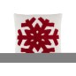 Cuscino a fiocchi in acrilico bianco e rosso 45x45cm