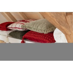 Set di 2 cuscini con testo a quadri in poliestere bianco 44x44cm