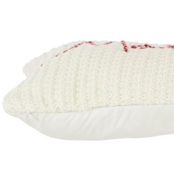 Cuscino rettangolare con stampa in poliestere bianco 40x60cm