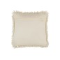 Almofada quadrada em algodão branco e dourado 47x47cm