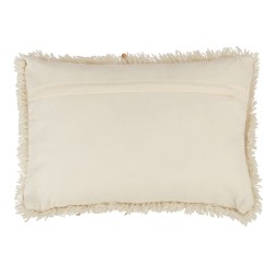 Cuscino rettangolare in cotone bianco e oro 60x40cm