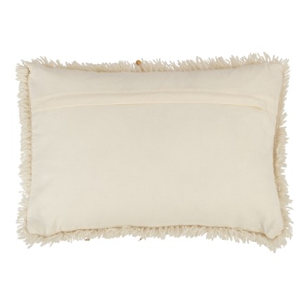 Cuscino rettangolare in cotone bianco e oro 60x40cm