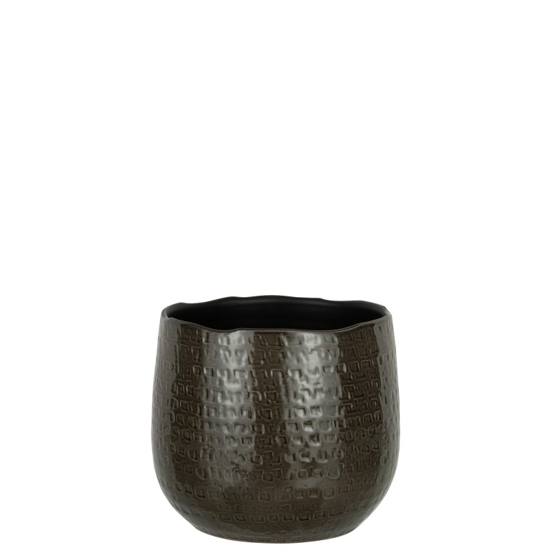 Vaso di fiori in ceramica grigio scuro 25x25x22cm Vaso di fiori in ceramica grigio scuro 25x25x22cm