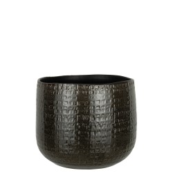 Cachepot à motifs en céramique gris foncé 32x32x31cm