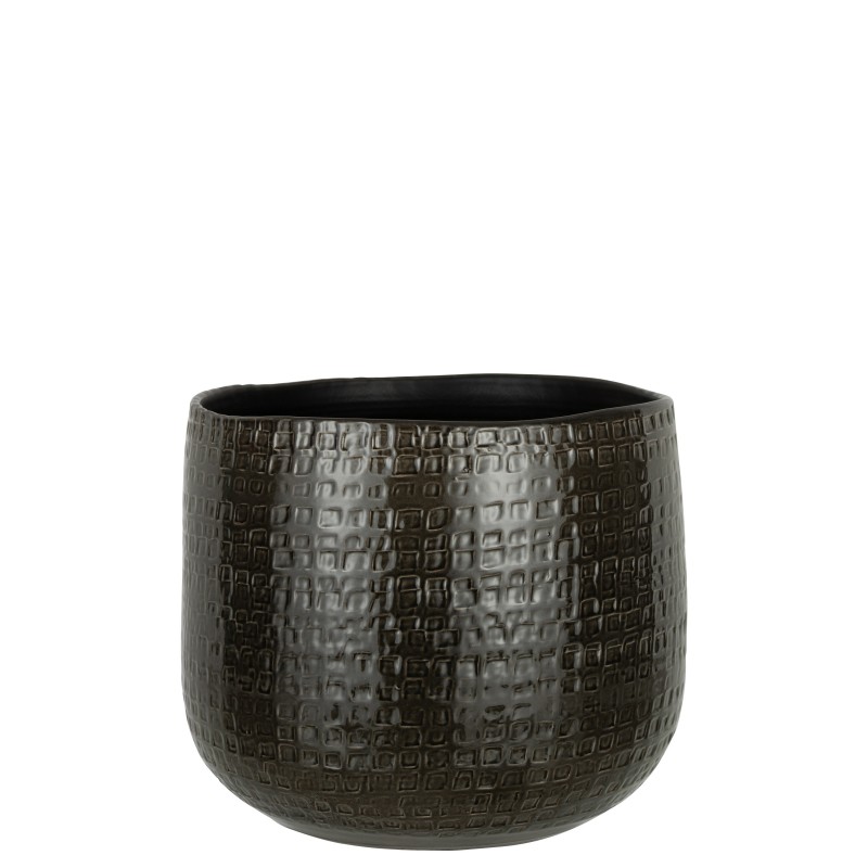 Cachepot à motifs en céramique gris foncé 32x32x31cm