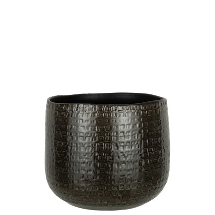 Cache-pot à motifs en céramique gris foncé 32x32x31cm