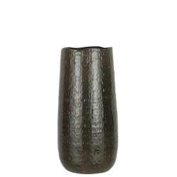 Vase à motifs en céramique gris foncé 18x18x40cm