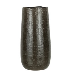 Vase à motifs en céramique gris foncé 22x22x50cm