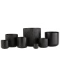 Lot de 2 cache-pots en céramique noire 11x11cm Lot de 2 cache-pots en céramique noire 11x11cm