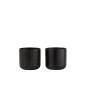 Lot de 2 cache-pots en céramique noire 15x14.5cm Lot de 2 cache-pots en céramique noire 15x14.5cm