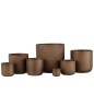 Lot de 2 cache-pots en céramique or cuivré 7x6.5cm Lot de 2 cache-pots en céramique or cuivré 7x6.5cm