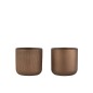 Lot de 2 cache-pots en céramique or cuivré 18.5x18cm Lot de 2 cache-pots en céramique or cuivré 18.5x18cm