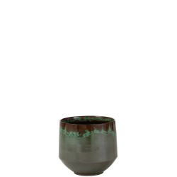 Cache-pot en céramique verte 23x23X23cm