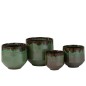 Cache-pot en céramique verte 23x23X23cm Cache-pot en céramique verte 23x23X23cm