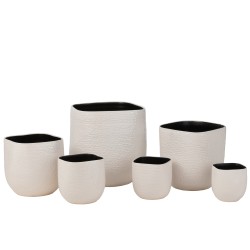 Macetero de cerámica blanco de 30.5x29.5x29.5 cm