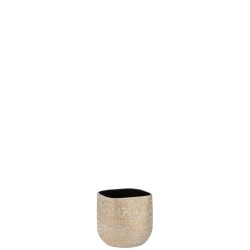 Vaso di fiori in ceramica champagne 17x16x15,5 cm