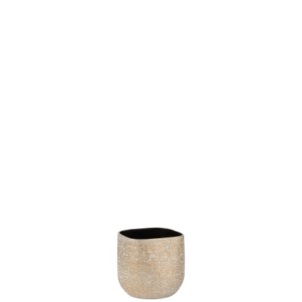 Vaso di fiori in ceramica champagne 17x16x15,5 cm