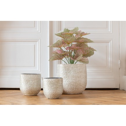 Vaso di fiori in ceramica champagne 17x16x15,5 cm