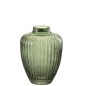 Vase à ligne en verre vert 18.5x25cm Vase à ligne en verre vert 18.5x25cm