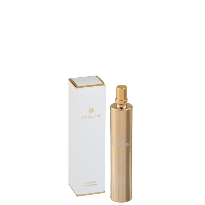 Perfume para interiores em vidro dourado 3x3x16 cm