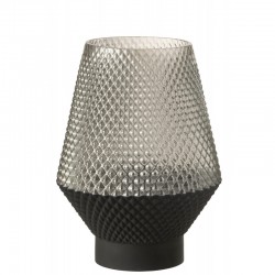 Vase avec motifs en verre gris 18x26cm