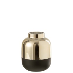 VASE OMI BAS VERRE OR/NOIR