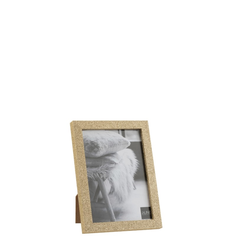 Cadre photo 15*20cm pailleté en bois et or pour photo 13*18cm