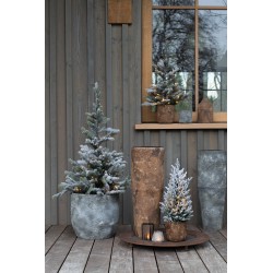 Set de 3 pots à plantes en métal gris 18x18x18.5 cm