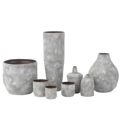 Set de 3 pots à plantes en métal gris 18x18x18.5 cm