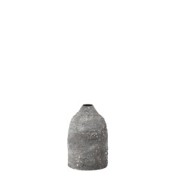 Vase rugueux en métal gris 17x17x25cm