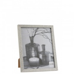 Marco de foto de 22*27 cm con purpurina de madera y plata para foto de 20*25