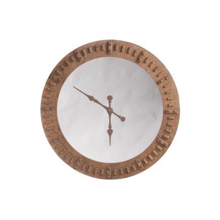 Reloj redondo de madera natural 119x119x6 cm