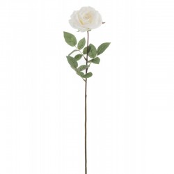 Rose ouverte en plastique blanc 15x15x76 cm