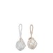 Juego de 2 bolas decorativas colgantes de cristal crema, 7,5x7,5x18 cm