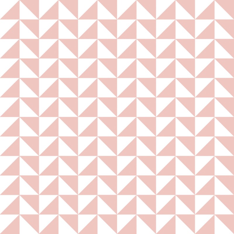 Lot de 20 serviettes à motif triangle en papier blanc et rose 33x33