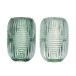 Set de 2 photophores en verre vert menthe 9x9x13 cm Set de 2 photophores en verre vert menthe 9x9x13 cm