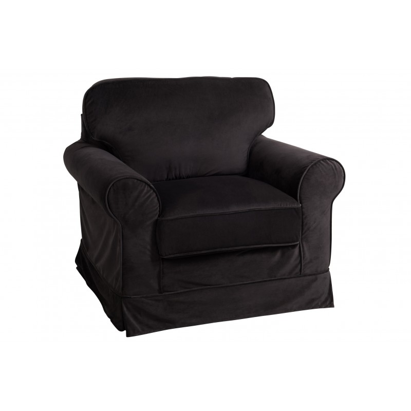 fauteuil 1 pers textile noir