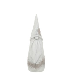 Père Noël en résine grise en blanche H29cm