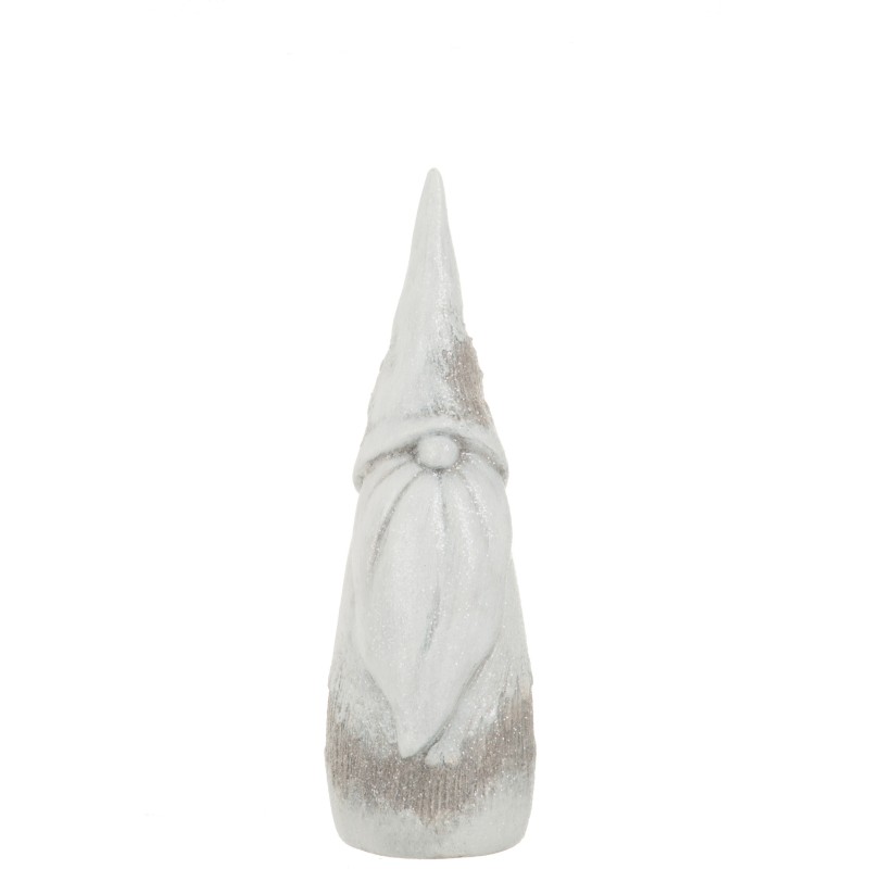 Père Noël en résine grise en blanche H29cm