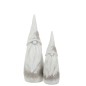 Père Noël en résine grise en blanche H29cm