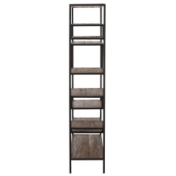 Étagères 6 planches bois en métal noir 101x39x85cm