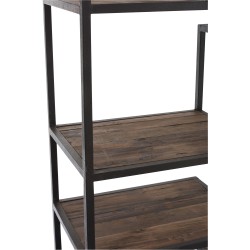Étagères 6 planches bois en métal noir 101x39x85cm