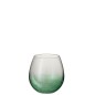 Photophore boule en verre transparent vert H18cm